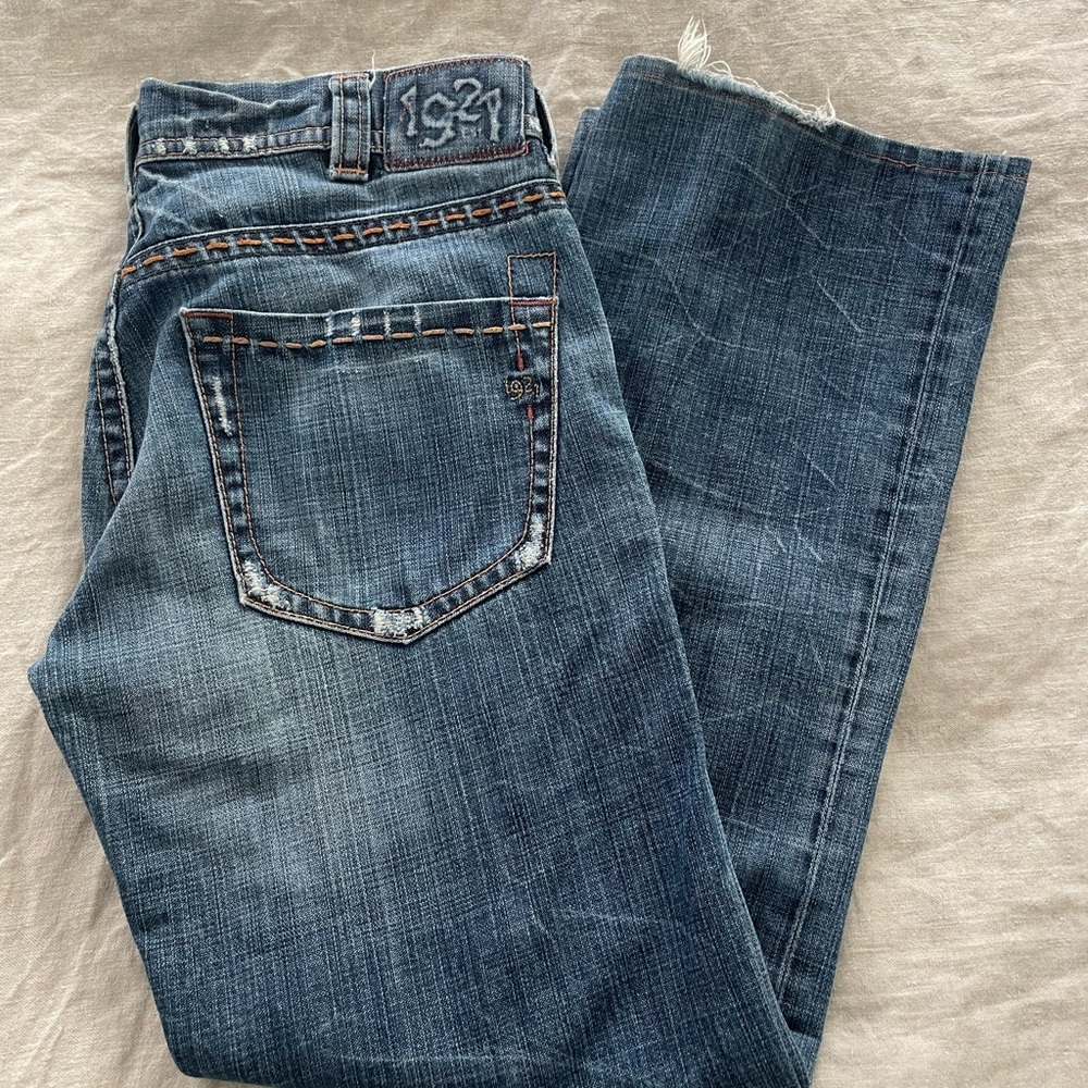 1921 Unisex Western Glove Works Slim Bootcut 33x32 Preowned Jeans